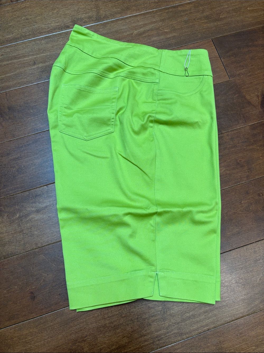 Women’s Lime Green Bermuda Shorts with Back Pocket